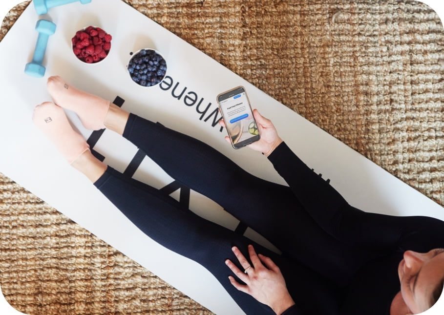 Woman on yoga mat