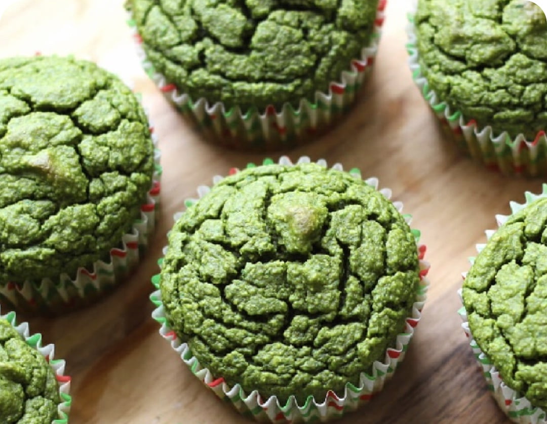 Green Smoothie Blueberry Blender Muffins