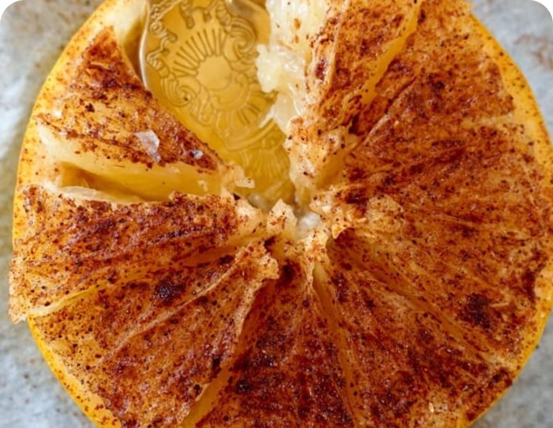 Baked Grapefruit with Maple Syrup & Cinnamon